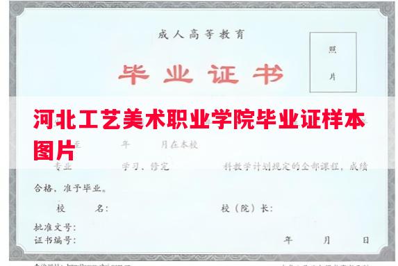 河北工艺美术职业学院毕业证样本图片