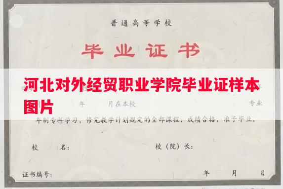 河北对外经贸职业学院毕业证样本图片