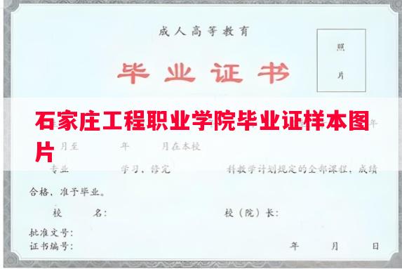 石家庄工程职业学院毕业证样本图片