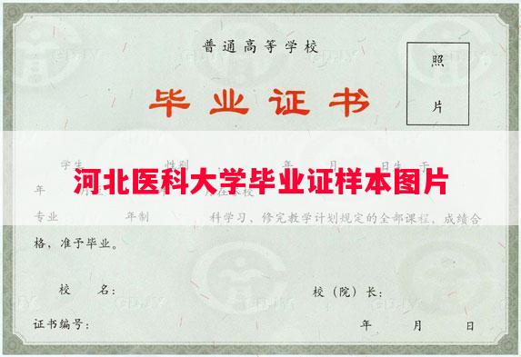 河北医科大学毕业证样本图片 河北医科大学毕业证样本图片