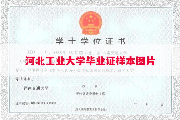 河北工业大学毕业证样本图片