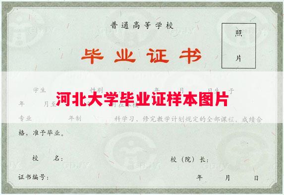 河北大学毕业证样本图片 河北大学毕业证样本图片