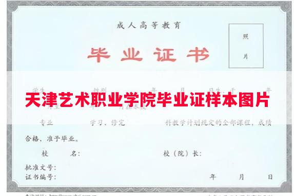 天津艺术职业学院毕业证样本图片