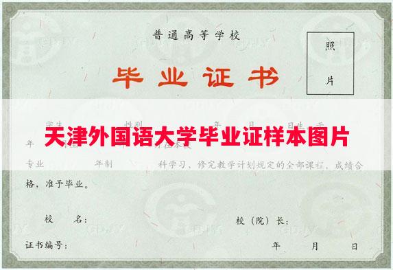 天津外国语大学毕业证样本图片