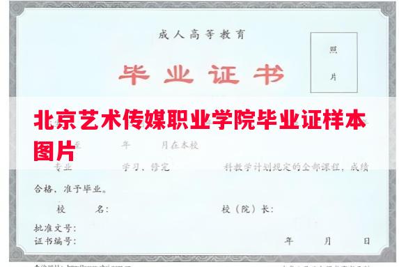 北京艺术传媒职业学院毕业证样本图片
