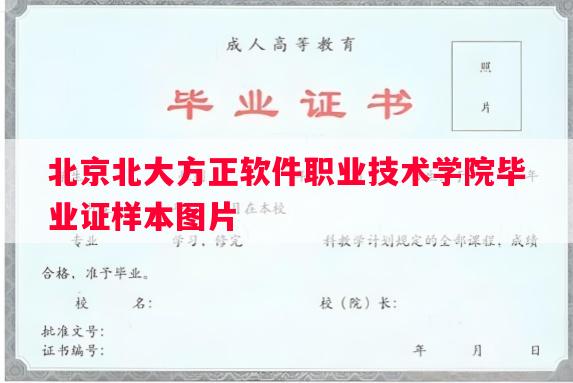 北京北大方正软件职业技术学院毕业证样本图片