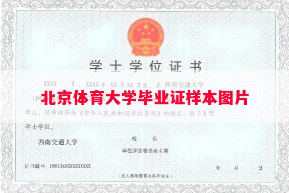 北京体育大学毕业证样本图片