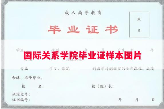国际关系学院毕业证样本图片