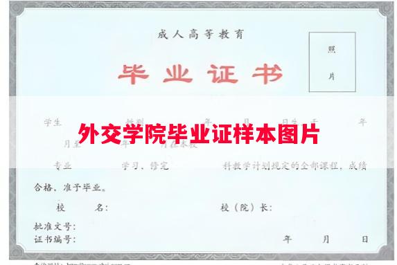 外交学院毕业证样本图片