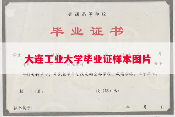 大连工业大学毕业证样本图片
