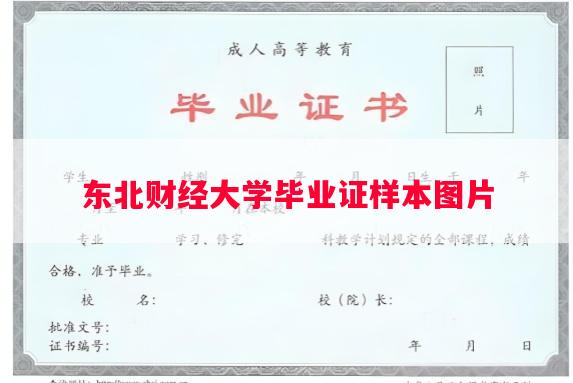 东北财经大学毕业证样本图片
