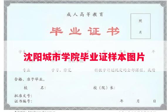 沈阳城市学院毕业证样本图片