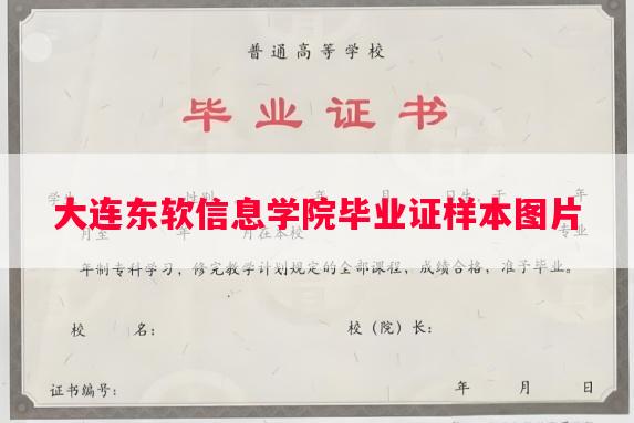 大连东软信息学院毕业证样本图片