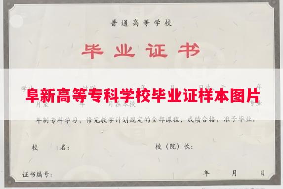 阜新高等专科学校毕业证样本图片