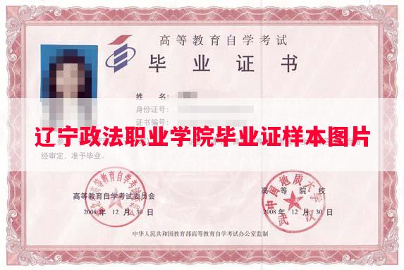 辽宁政法职业学院毕业证样本图片