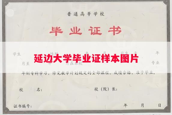 延边大学毕业证样本图片