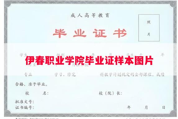 伊春职业学院毕业证样本图片