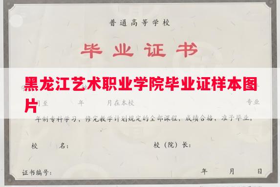 黑龙江艺术职业学院毕业证样本图片