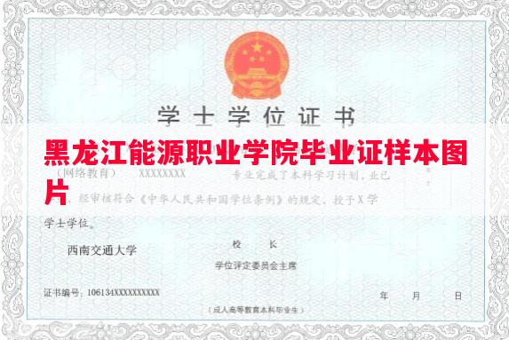 黑龙江能源职业学院毕业证样本图片
