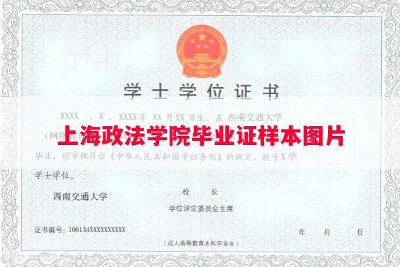 上海政法学院毕业证样本图片