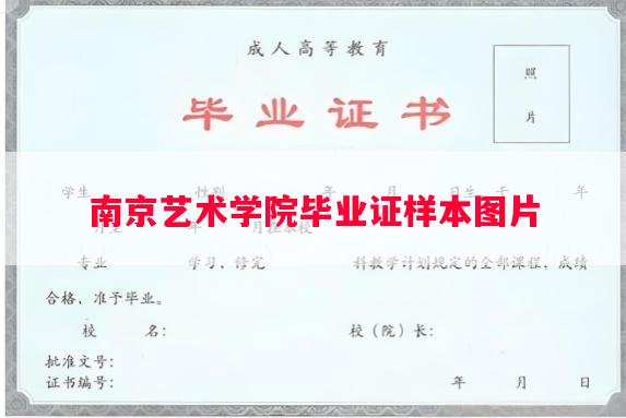 南京艺术学院毕业证样本图片