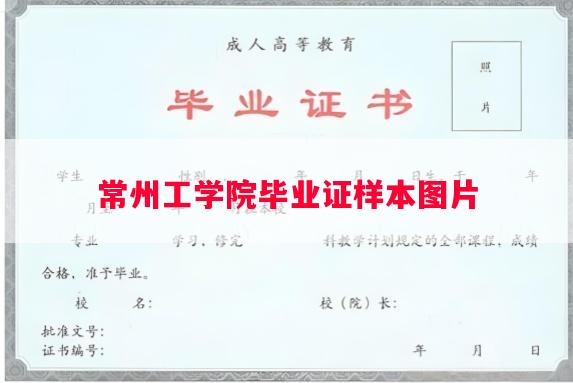 常州工学院毕业证样本图片