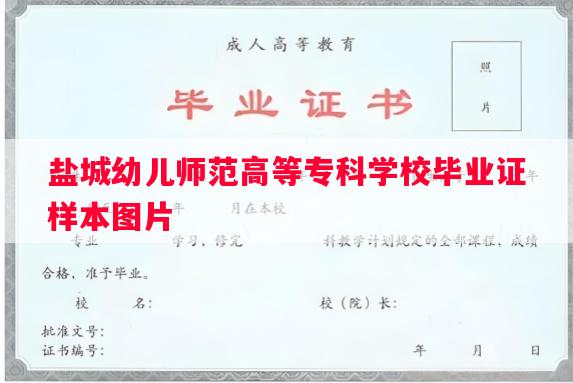盐城幼儿师范高等专科学校毕业证样本图片
