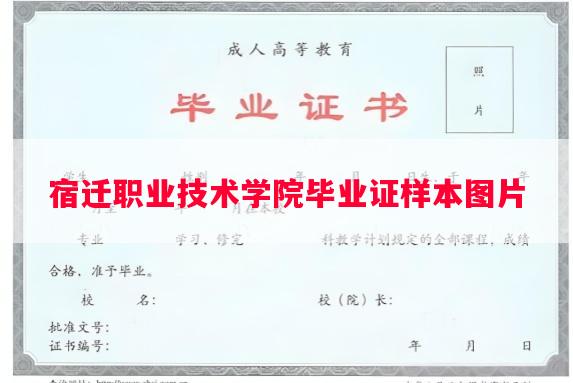 宿迁职业技术学院毕业证样本图片