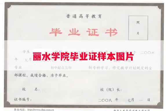 丽水学院毕业证样本图片