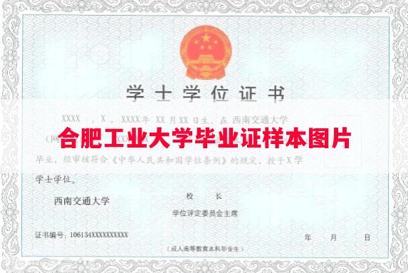 合肥工业大学毕业证样本图片
