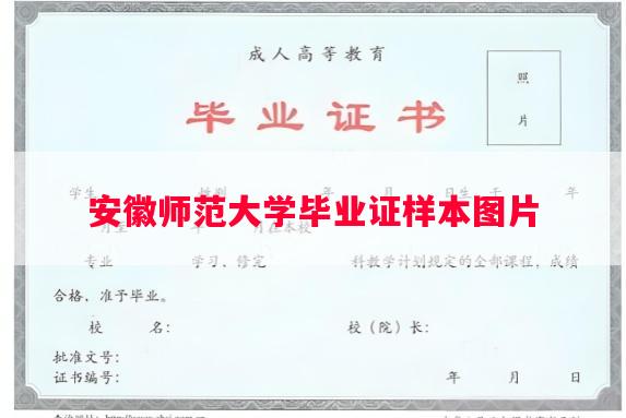 安徽师范大学毕业证样本图片