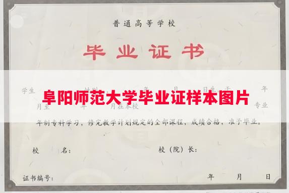 阜阳师范大学毕业证样本图片