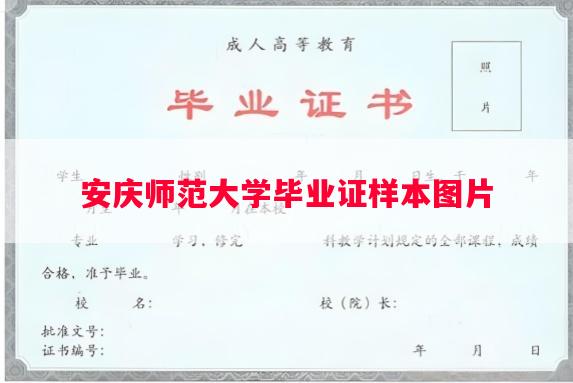 安庆师范大学毕业证样本图片
