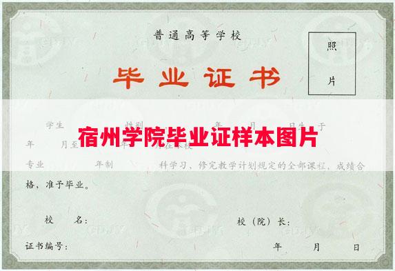 宿州学院毕业证样本图片