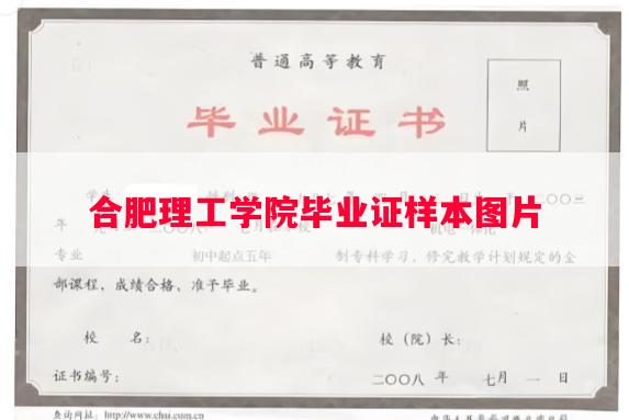 合肥理工学院毕业证样本图片
