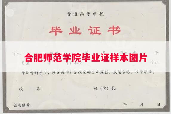合肥师范学院毕业证样本图片