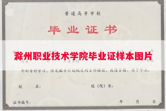 滁州职业技术学院毕业证样本图片