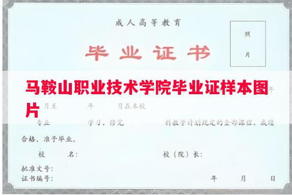 马鞍山职业技术学院毕业证样本图片