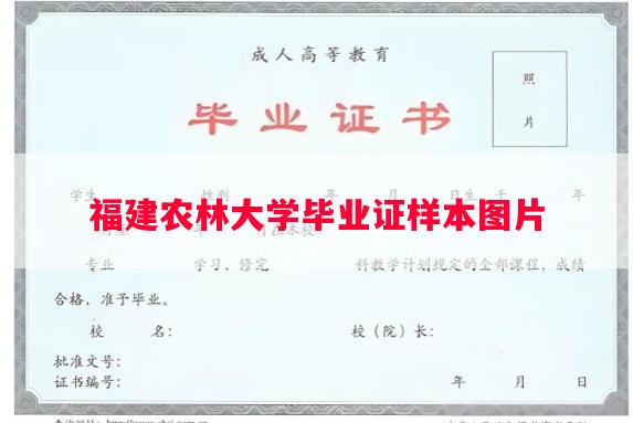 福建农林大学毕业证样本图片