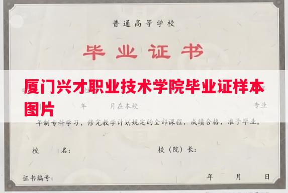 厦门兴才职业技术学院毕业证样本图片