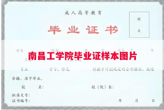 南昌工学院毕业证样本图片