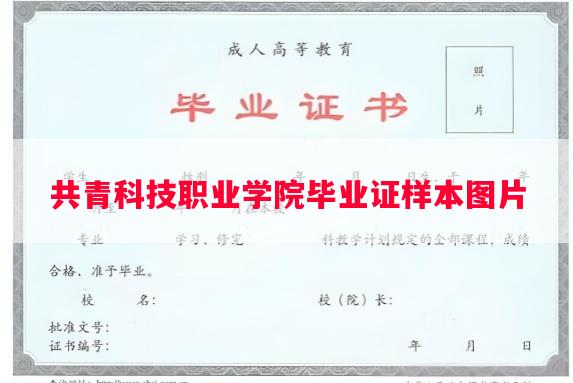 共青科技职业学院毕业证样本图片