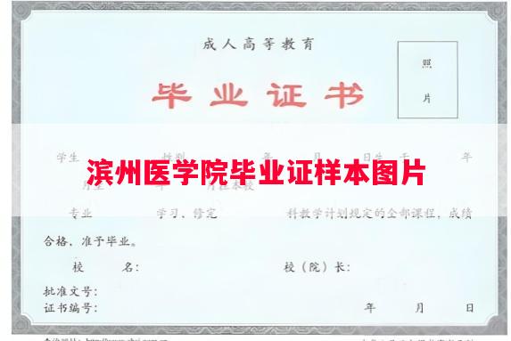 滨州医学院毕业证样本图片