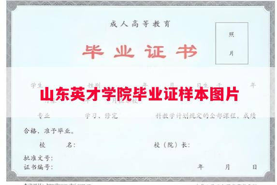山东英才学院毕业证样本图片