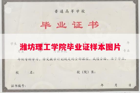 潍坊理工学院毕业证样本图片