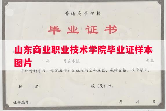 山东商业职业技术学院毕业证样本图片
