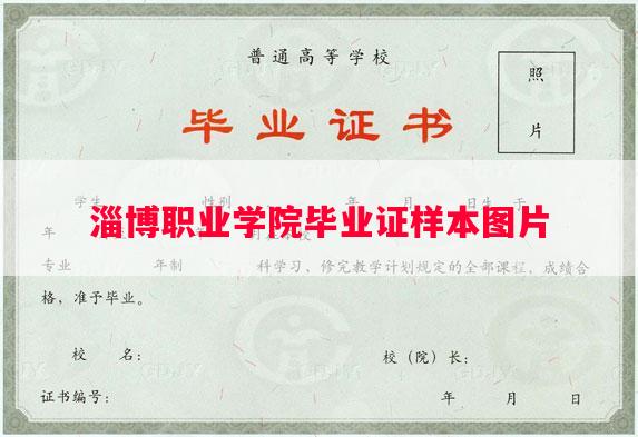 淄博职业学院毕业证样本图片