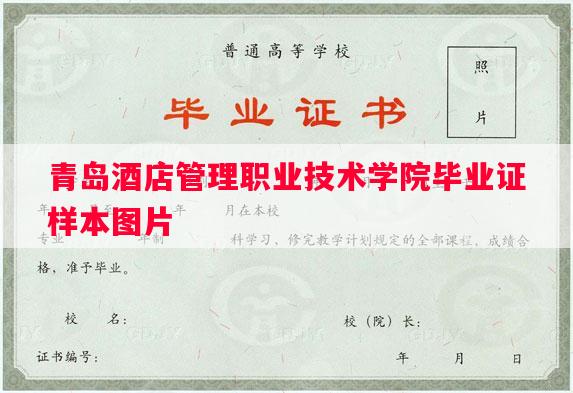 青岛酒店管理职业技术学院毕业证样本图片