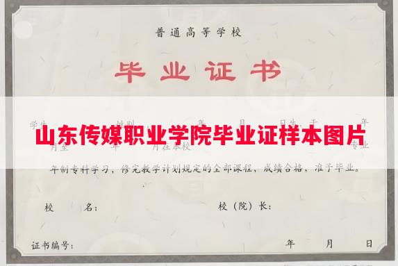 山东传媒职业学院毕业证样本图片