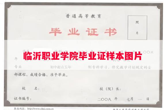 临沂职业学院毕业证样本图片
